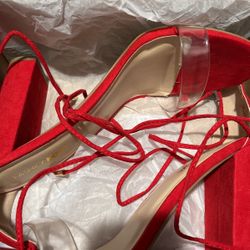Red Open Toe Heel