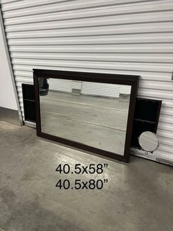 Large Wall Mirror Dark Wood Frame
