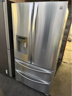 36” Kenmore refrigerator four doors stainless steel