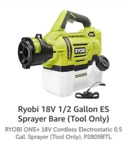 NEW IN BOX RYOBI ONE+ 18V Cordless Electrostatic 0.5 Gal. Sprayer (Tool Only), P2809BTL, PICK UP and CASH ONLY, SE HABLA ESPAÑOL