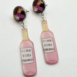 Wine O'clock Earrings 