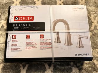 Delta  Becker Spotshield Stainless 2-handle Widespread WaterSense High-arc Bathroom Sink Faucet with Drain