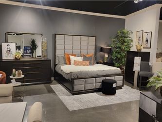 Very Tall Bed 🛌 😴 New Velvet Gray Bed Very Large Wood Bed Frame