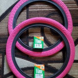 NEW Bicycle Bmx Fat Tires 20" Pink Black Wall