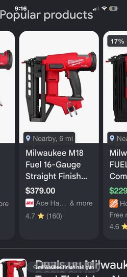 Milwaukee Finish Molding Nail Gun Battery Operated 