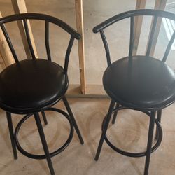 2 Black Bar Stools