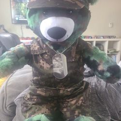 I have a build a bear with army suit and a tag no box sold as is 
