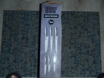 Knife set with block, 7 pc