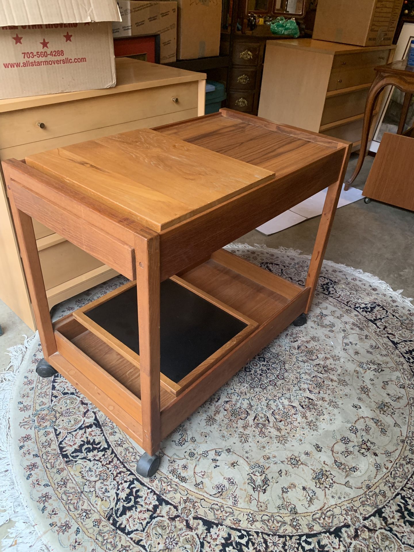 Mid Century Dry Bar Drinks Cart