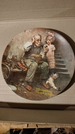 'The Cobbler' Norman Rockwell Plate