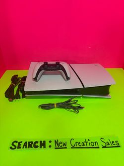 PS5 Slim Disc Edition 1TB Console Bundle Sony PlayStation 5 DualSense Wireless Controller HDMI Power USB-C Cables OEM White