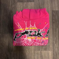 SPIDER Pink Spider Web Graphic Hoodie S