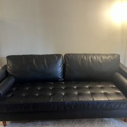 Black Leather Couch Gently Used 