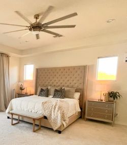 iNSPIRE Q Artisan King Tufted Headboard & Bed Frame – Beige – $650