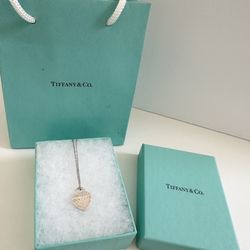 Tiffany & Co "I Love You" Heart Necklace  Classic in Sterling Silver