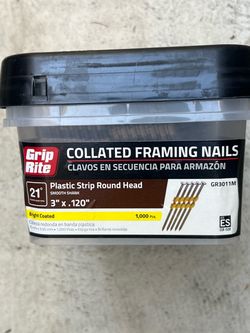Grip Rite Collated Framing Nails 3" x .120" 1000ct