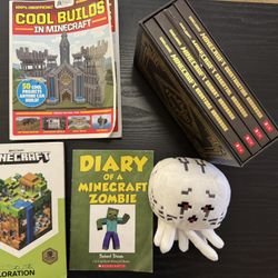 Minecraft Books And Stuffed Animal 