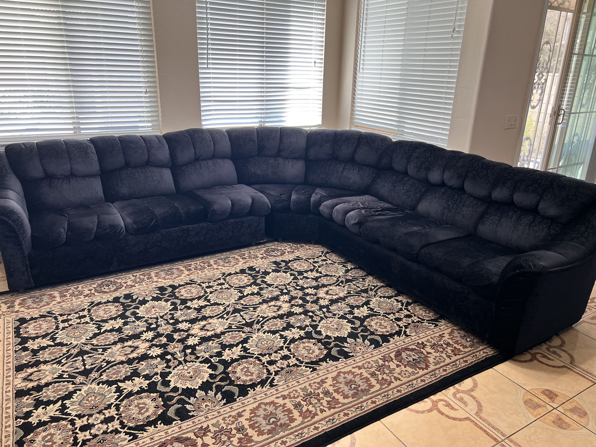 Sectional Sofa and Rug