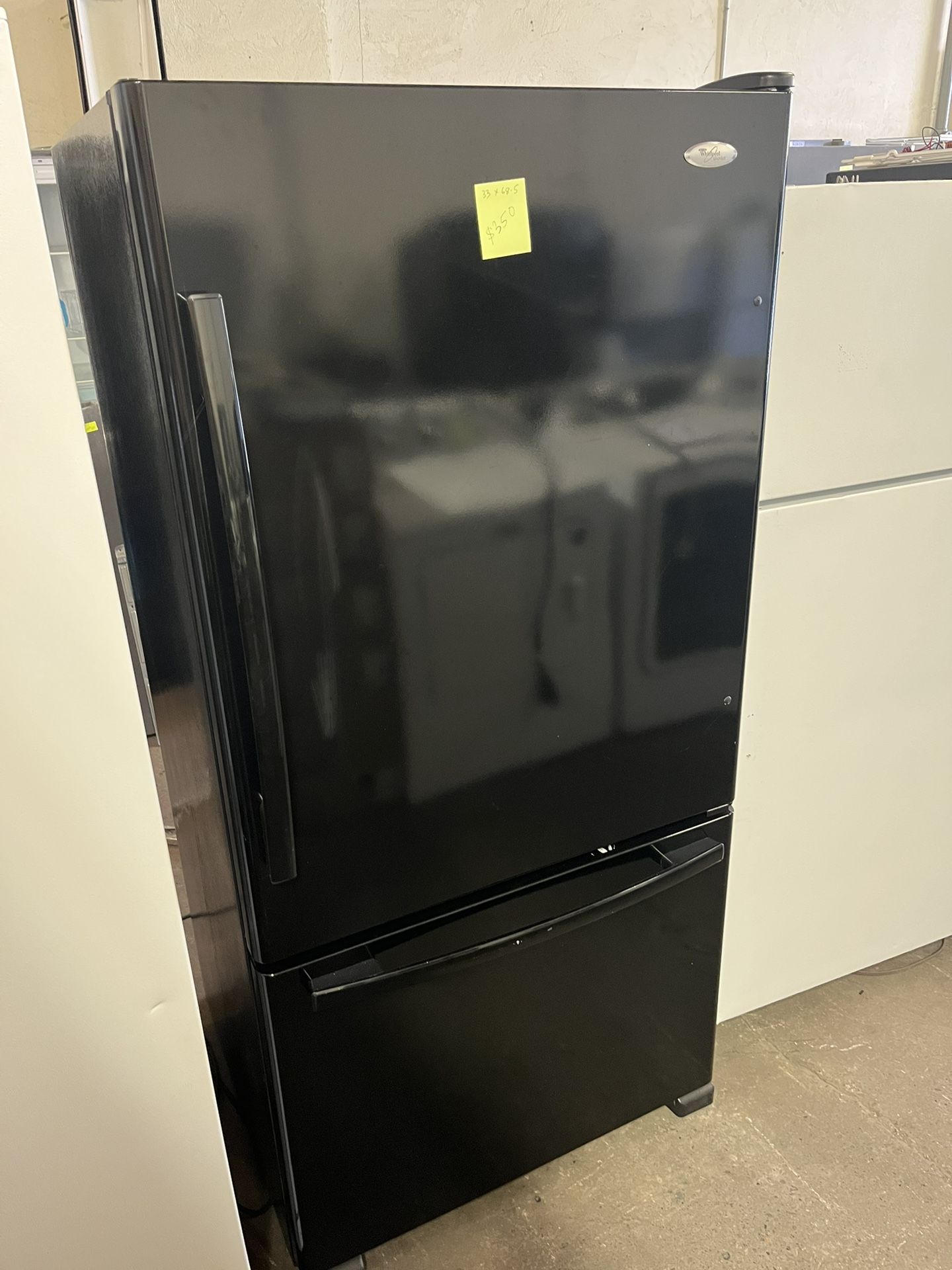 Whirlpool Black Bottom Freezer Refrigerator