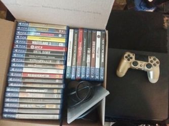 PS4 with controller and 30~ games