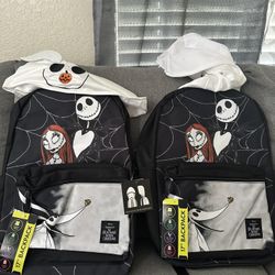 New Nightmare Before Christmas Backpack With Hoodie Attached