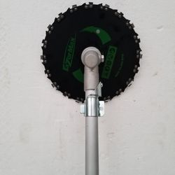 BRAND NEW PROFESSIONAL CIRCULAR CHAIN SAW BLADE ATTACHMENT FOR YOUR 2 - PIECE GRASS TRIMMER $195.