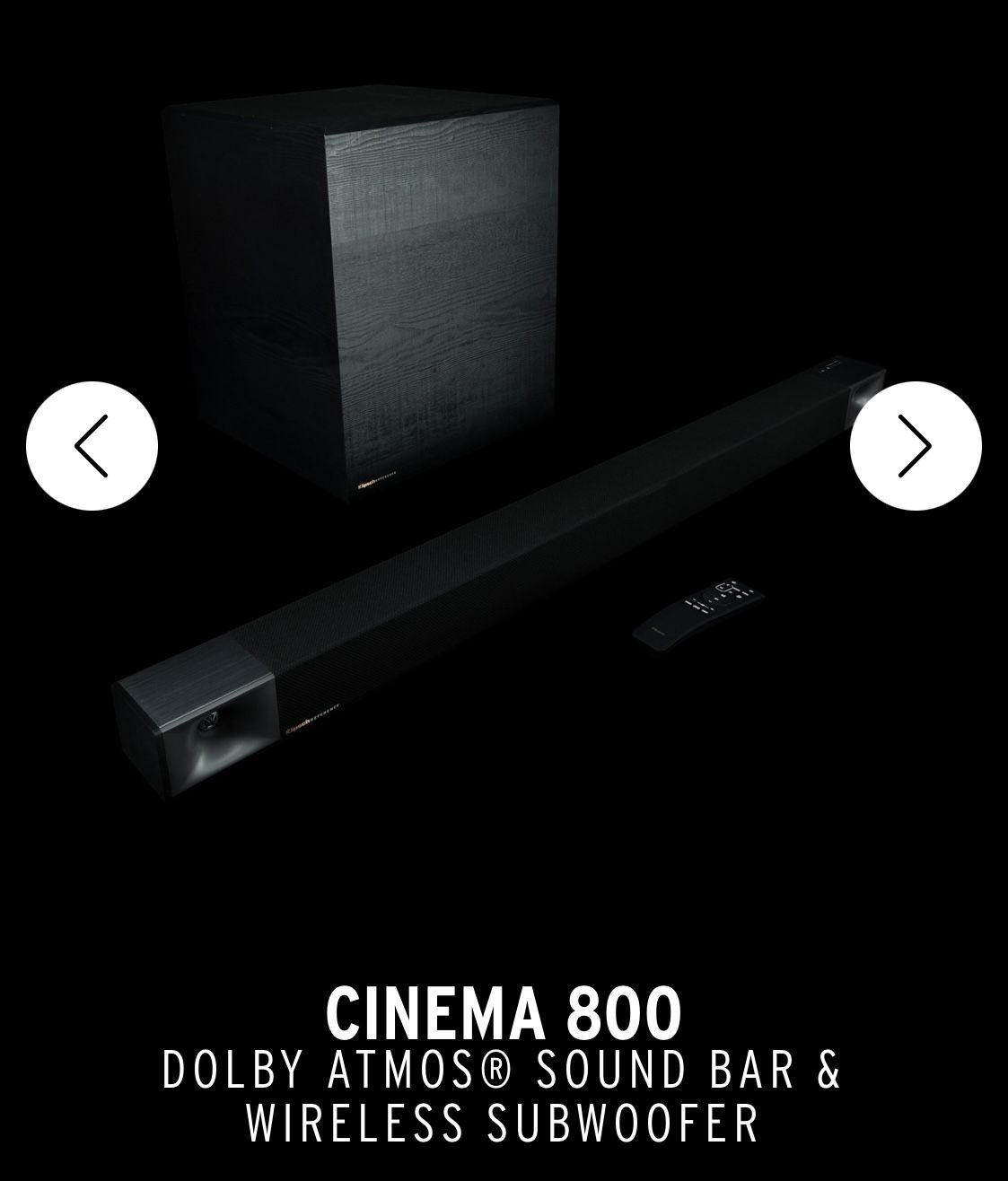 Klipsch CINEMA 800 DOLBY ATMOS® SOUND BAR WIRELESS SUBWOOFER