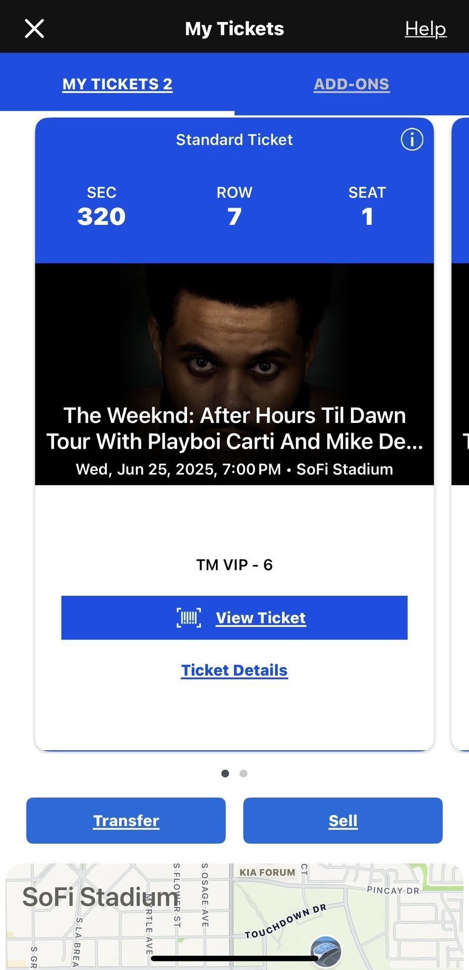 SELLING TWO THE WEEKND TICKETS