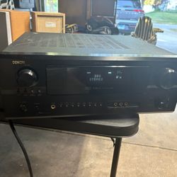 Denin AVR 2805 AV surround sound  Dolby, digital  7.1 channel 120W  receiver amplifier no remote  If you want to test it Please bring whatever you nee