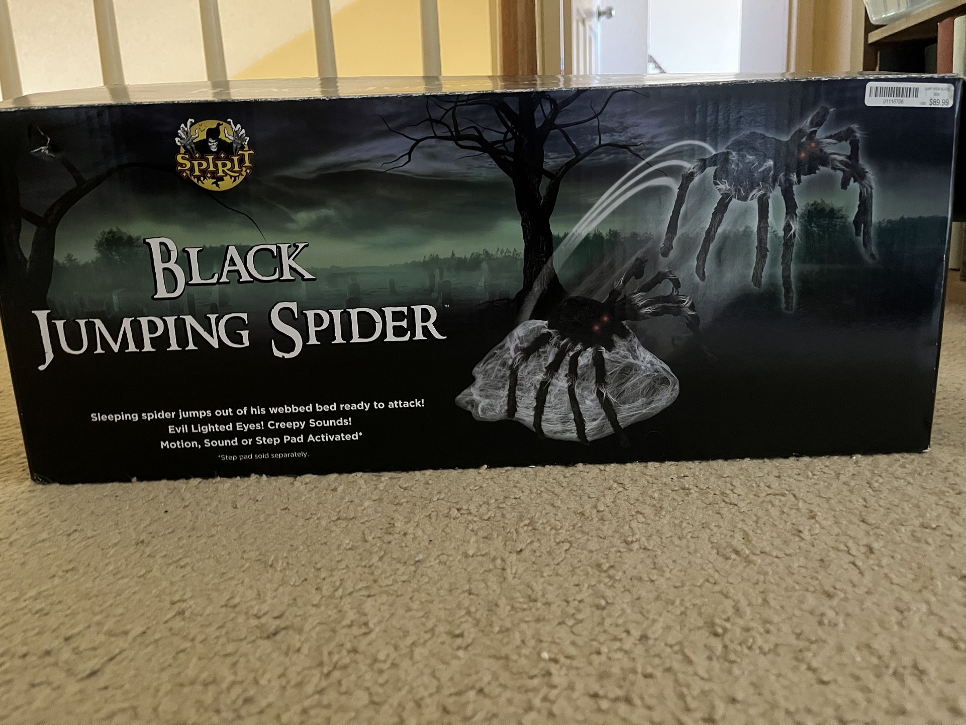 Spirit Halloween Black Jumping Spider - Halloween Decoration