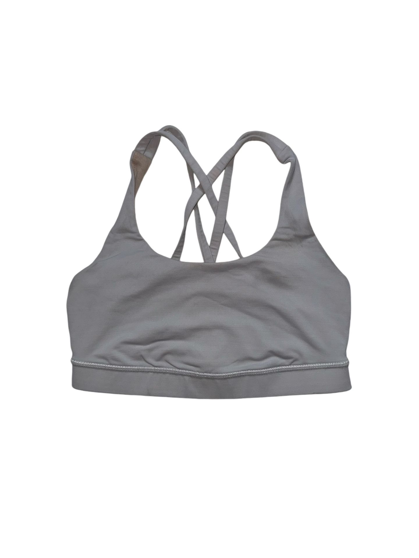 Lululemon Women's Grey Energy Bra Cross Back Sports Bra Size 4 Small