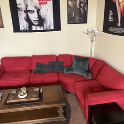 BIG RED SECTIONAL COUCH
