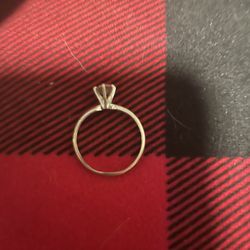 10 Karat White Gold Diamond Pink Ring, Quarter Carat