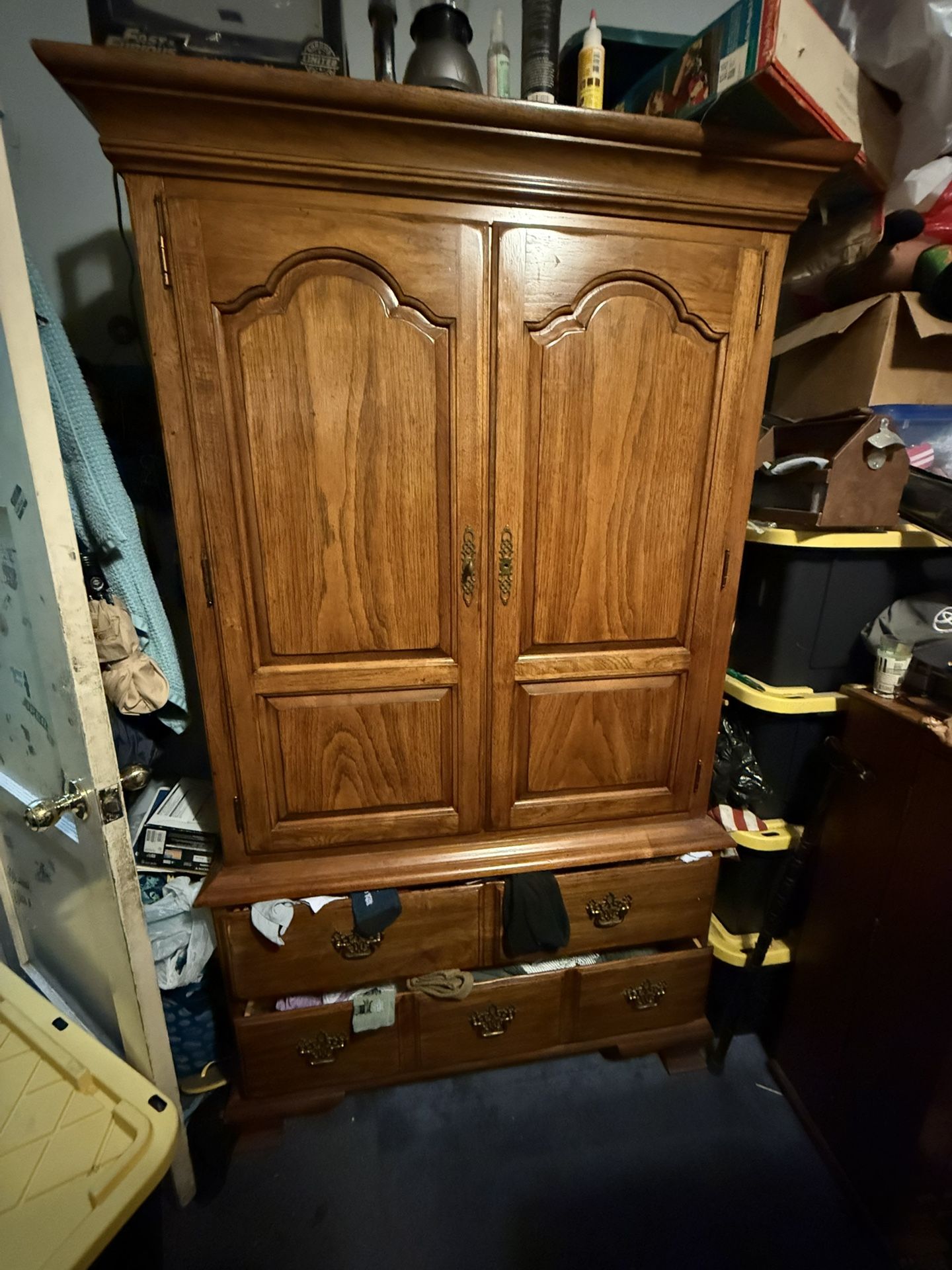 Antique Wooden Cabinet With Four Drawers