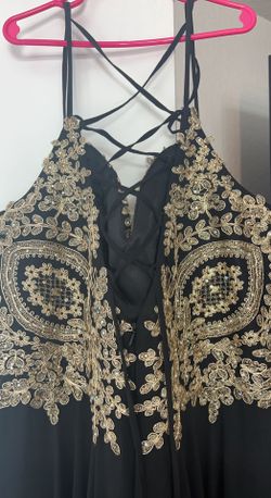 black and gold formal dress floor length