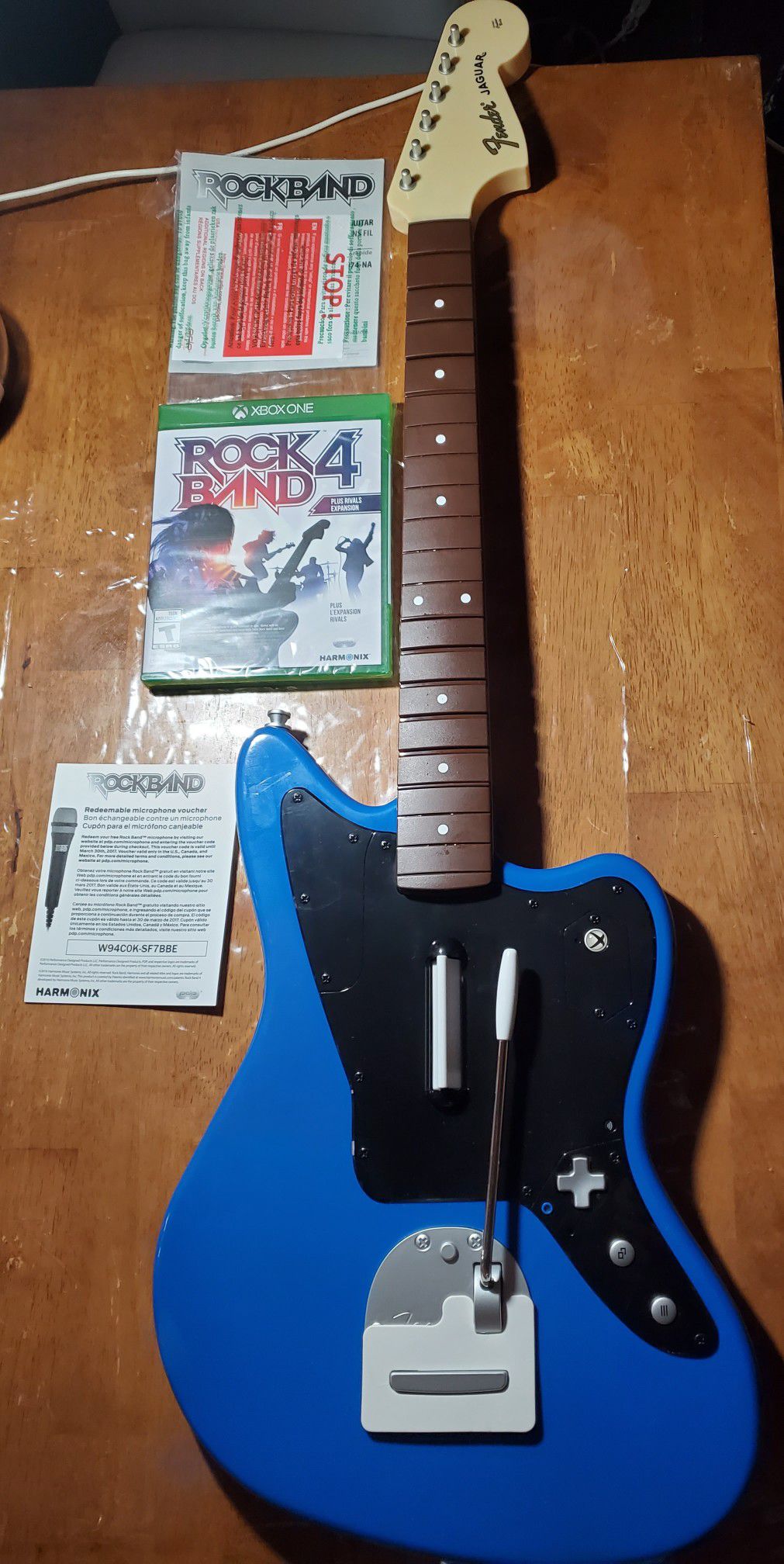 Microsoft Xbox One Rock Band 4 & Rivals *Fender Jaguar BLUE Wireless Guitar*
