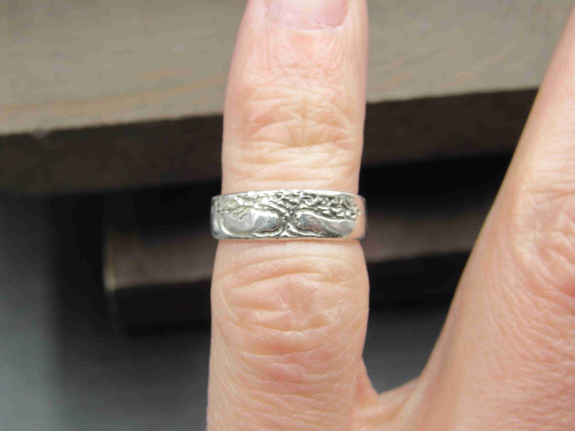 Size 2.25 Sterling Silver Cute Tree Of Life Toe Band Ring