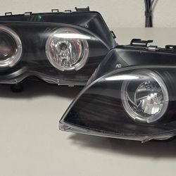 2003 BMW 3 E46  LEFT + RIGHT SET HALO  PROJECTOR  HEADLIGHT 