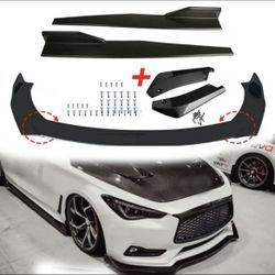 Front Bumper Lip Spoiler Splitter/ Side Skirt /Rear Lip  For Infiniti Q50