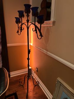 Floor Candela With Iron Scroll