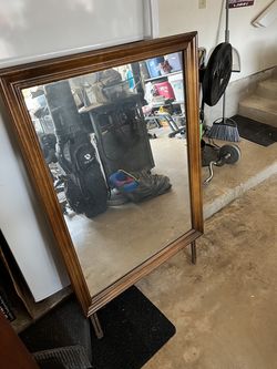 Solid wood dresser mirror