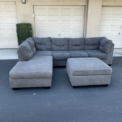Large Sectional Grey Couch 
