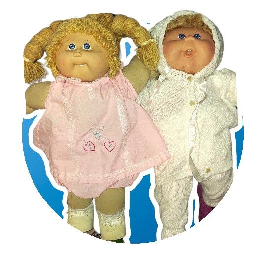Vintage Cabbage Patch Doll Girl And Boy Teeth Showing 
