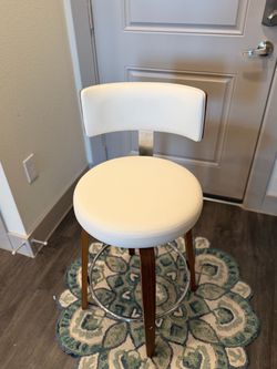 Set of 3 Swivel Counter/Bar Stools – Walnut & White, Like New