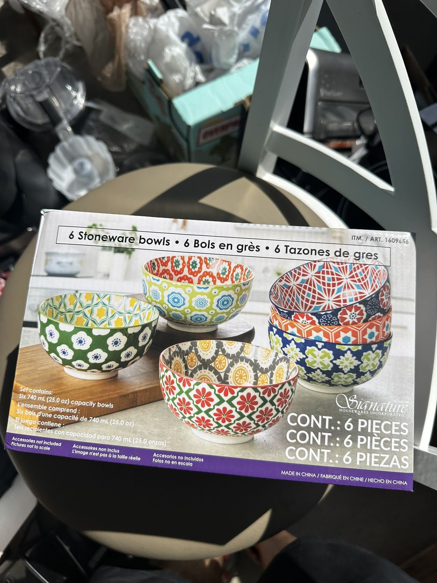 Signature Housewares Stoneware Bowls, 6 piece