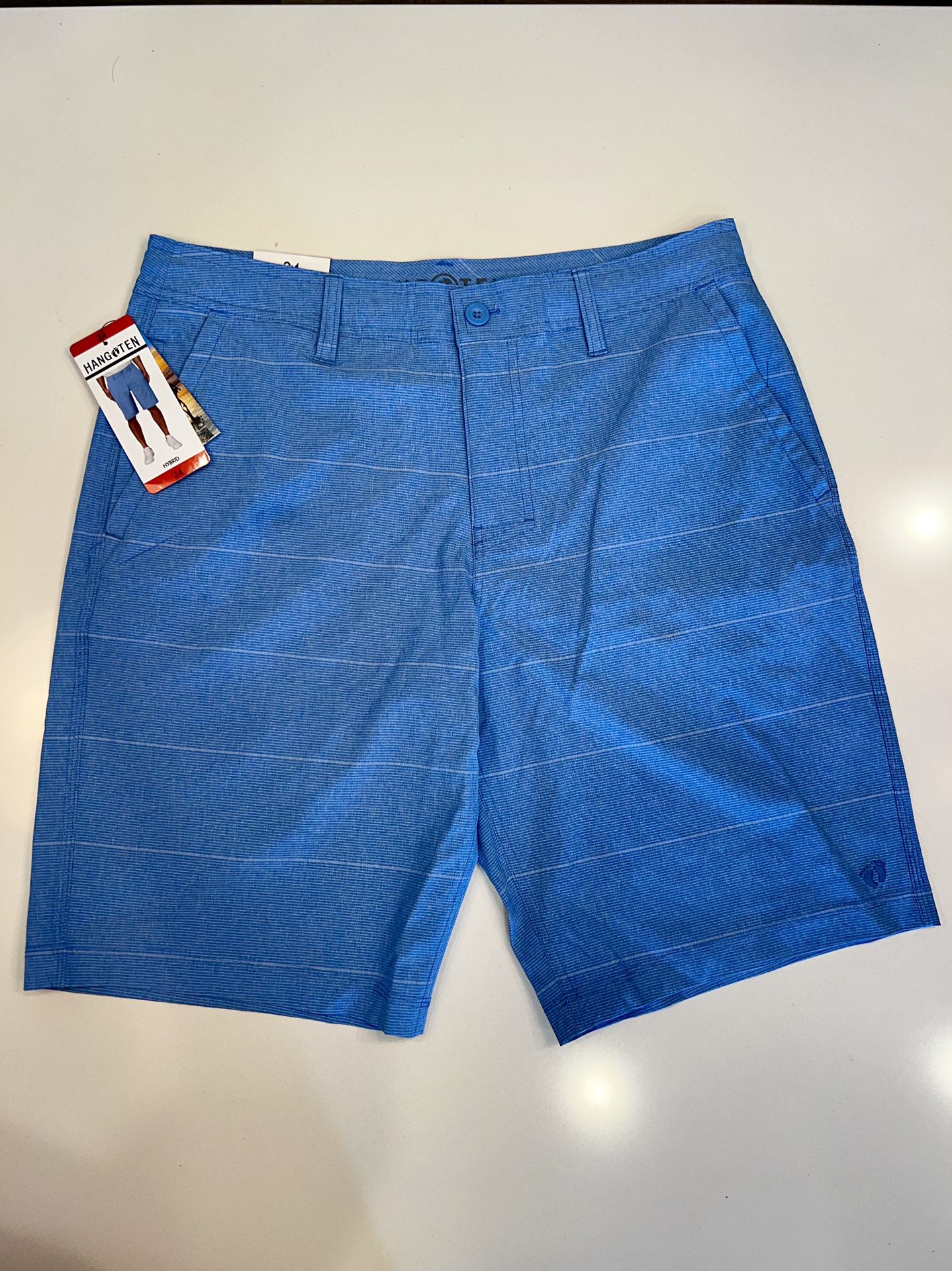 Hang Ten Hybrid Shorts, Blue Sapphire, Men's 34, NWT