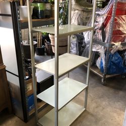 Gray Steel With Frosted Glass Shelves