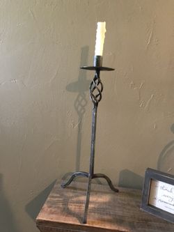 Iron Candle Holder with Candle