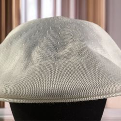 Polo Ralph Lauren Drivers Cap Hat S/M White Newsboy Gents Americana Logo Vtg EUC