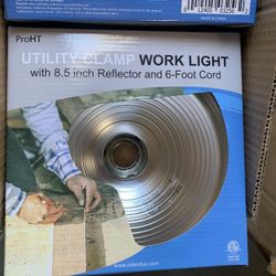Utility Clamp Lamp Light 8.5" Reflector 75 Watt for Garage Work Light NEW
